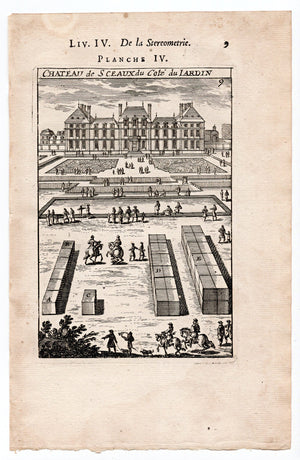 1702 Manesson Mallet, Chateau du Sceaux, Gardens, Paris, France, Antique Print. Plate IV