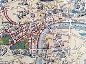 1953 Historic Queen Elizabeth II Royal Coronation Route London Pictorial Map 17