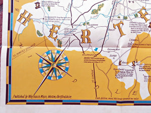 1950-Wayfarer-Pictorial-Map-of-Herts-Hertfordshire-by-Leo-Vernon-001