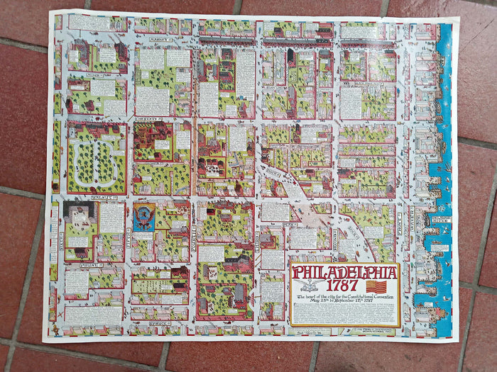 1986 Bob Terrio Philadelphia 1787, Pennsylvania Pictorial Map, City Plan.