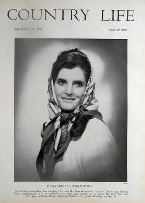 Miss Caroline Pennant-Rea Country Life Magazine Portrait May 29, 1969 Vol. CXLV No. 3769
