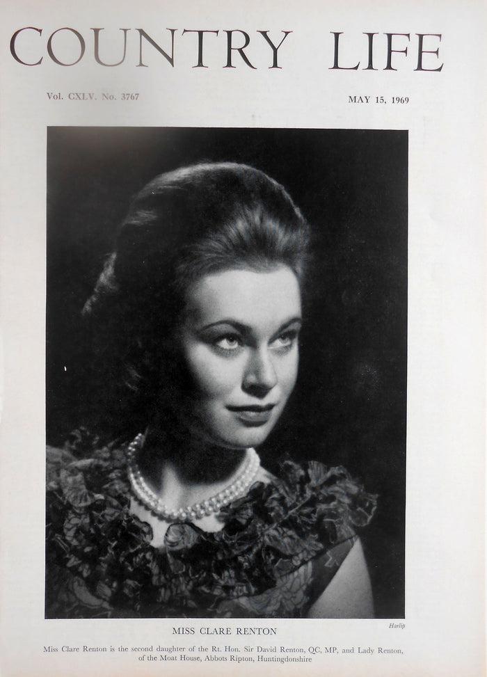 Miss Clare Renton Country Life Magazine Portrait May 15, 1969 Vol. CXLV No. 3767