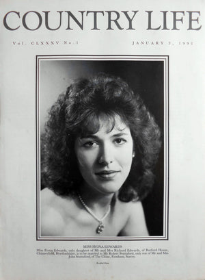 Miss Fiona Edwards Country Life Magazine Portrait January 3, 1991 Vol. CLXXXV No. 1