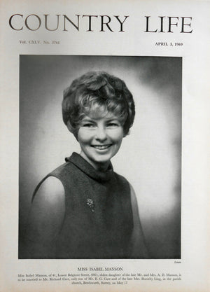 Miss Isabel Manson Country Life Magazine Portrait April 3, 1969 Vol. CXLV No. 3761 - Copy