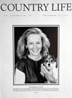 Miss Philippa Latham Country Life Magazine Portrait November 29, 1990 Vol. CLXXXIV No. 48