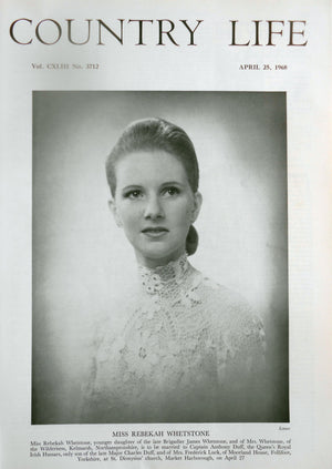 Miss Rebekah Whetstone Country Life Magazine Portrait April 25, 1968 Vol. CXLVIII No. 3712