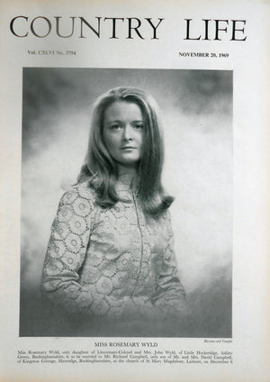 Miss Rosemary Wyld Country Life Magazine Portrait November 20, 1969 Vol. CXLVI No. 3794