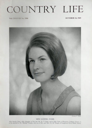 Miss Sandra Dark Country Life Magazine Portrait October 14, 1966 Vol. CXXXVIII No. 3580