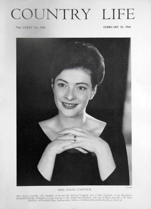 Miss Susan Capstick Country Life Magazine Portrait February 20, 1964 Vol. CXXXV No. 3494