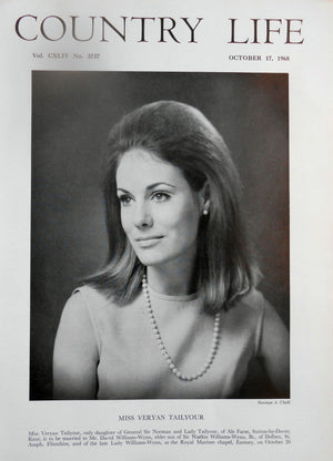 Miss Veryan Tailyour Country Life Magazine Portrait October 17, 1968 Vol. CXLIV No. 3737