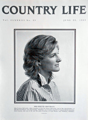 Mrs Bertie Grotrian, Miss Frances McCarthy Country Life Magazine Portrait June 22, 1989 Vol. CLXXXIII No. 25