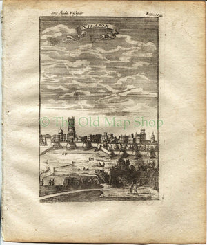 1719 Manesson Mallet "Visapor" Visapur Maharashtra, Antique Print published by Johann Adam Jung