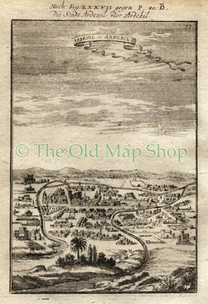 1719 Manesson Mallet "Ardeuil ou Ardebil" Ardabil, Iran, Antique Print, Map published by Johann Adam Jung
