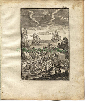 1719 Manesson Mallet Lightning, Thunderstorm, Ships, Celestial Astronomy, Antique Print