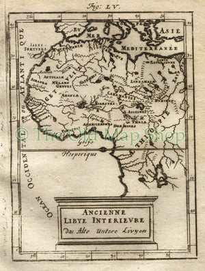 1719 Manesson Mallet "Ancienne Libye Interieure" West Africa, Antique Map, Print