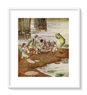 1921 Ida Rentoul Outhwaite Antique Fairy Print (The Jazz Band) Frog Vintage Book Plate, from The Enchanted Forest
