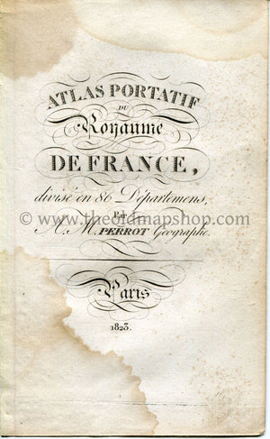 1823 Perrot Map of Deux-Sèvres, France, Antique Map, Print. Outline Original Hand Colouring.