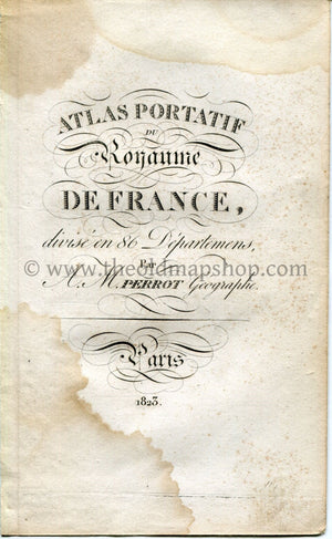 1823 Perrot Map of Tarn-et-Garonne, France, Antique Map, Print. Outline Original Hand Colouring.