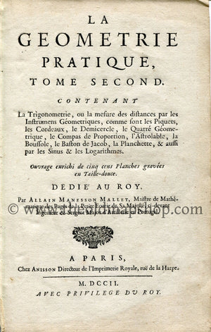 1702 Manesson Mallet Antique Print, Engraving - Palais d'Orléans, Luxembourg Palace, Paris, France - No.58