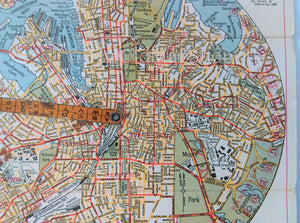 c.1925 The Indicator Map of Sydney, Australia (Rare Sydney Map) Tourist, Visitor, Road, Street, Guide Map