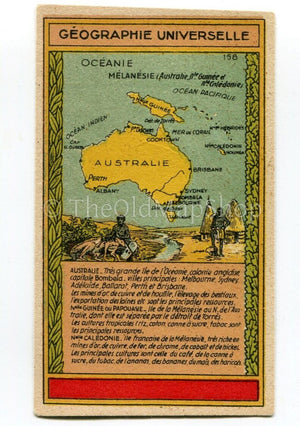 Australia Antique Map c.1920 - A scarce advertising card for La Belle Jardiniere, shopping center, Paris France