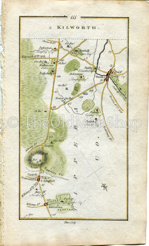 1778 Taylor & Skinner Antique Ireland Road Map 111/112 Johnstown Urlingford Thurles Holycross Cashel Ardmayle Kilfeacle Tipperary Kilkenny