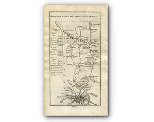 1778 Taylor & Skinner Antique Ireland Road Map 39/40 Monaghan Castleblayney Dunleer Stabannan Tallanstown Finglas Chapelmidway Kilsallaghan