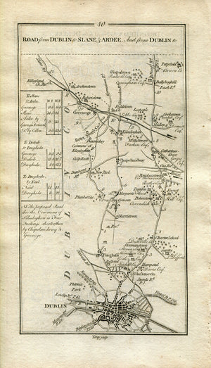 1778 Taylor & Skinner Antique Ireland Road Map 39/40 Monaghan Castleblayney Dunleer Stabannan Tallanstown Finglas Chapelmidway Kilsallaghan