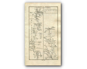 1778 Taylor & Skinner Antique Ireland Road Map 71/72 Elphin, Boyle, Roscommon, Strokestown, Tulsk, Castleplunket, Castlerea, Lanesborough