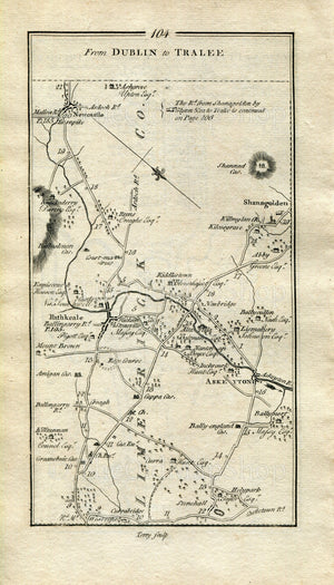 1778 Taylor & Skinner Antique Ireland Road Map 103/104 Limerick Patrickswell Ballybronogue Adare Askeaton Rathkeale Croagh Amigan Lismakeera
