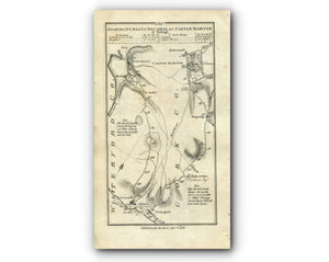 1778 Taylor & Skinner Antique Ireland Road Map 129/130 Tallow Conna Rathcormac Upper Glanmire Cork Dungourney Mogeely Gastlemartyr Youghal