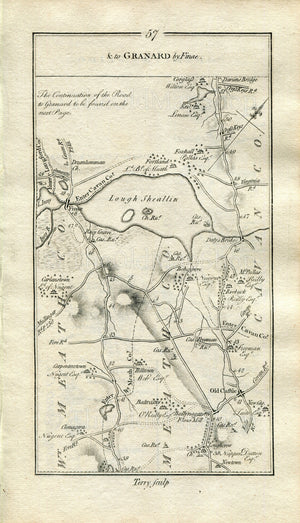 1778 Taylor & Skinner Antique Ireland Road Map 57/58 Oldcastle Mount Nugent Finnea Ballinagh Crossdoney Cavan Castlehamilton Killashandra