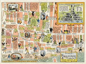 1948 A Map of Brighton ''The Queen of Watering Places'' A Pictorial Map by J. P. Sayer
