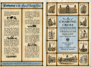 1947 A Map of Charing Cross & Trafalgar Square, London. A Pictorial Map by J. P. Sayer