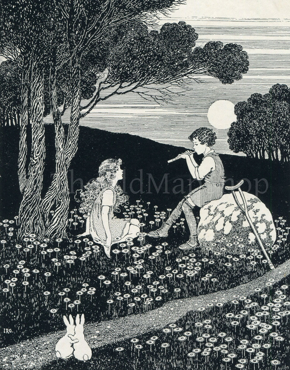 1922 Ida Rentoul Outhwaite Antique Fairy Print, Bush Boys outlet Were A Great Success At The Party, Book Plate, The Little Green Road to Fairyland