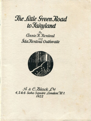 1922 Ida Rentoul Outhwaite Antique Fairy, Fairies Print, She Flew Through The Window With Gumkin, Book Plate, Little Green Road to Fairyland