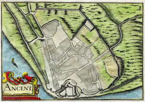 1634 Nicolas Tassin Ancenis, Map, Loire Atlantique, Pays de la Loire, France Antique Carte