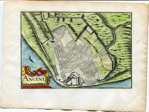1634 Nicolas Tassin Ancenis, Map, Loire Atlantique, Pays de la Loire, France Antique Carte