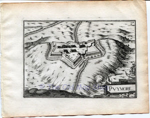 1634 Nicolas Tassin View Puymore, Hautes-Alpes, Provence-Alpes-Cote d'Azur France Antique Carte