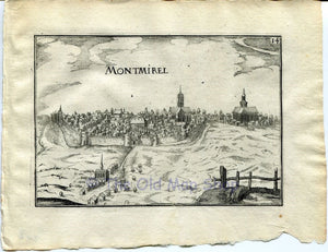 1634 Nicolas Tassin View Montmirail, Marne, Champagne-Ardenne, France Antique Carte