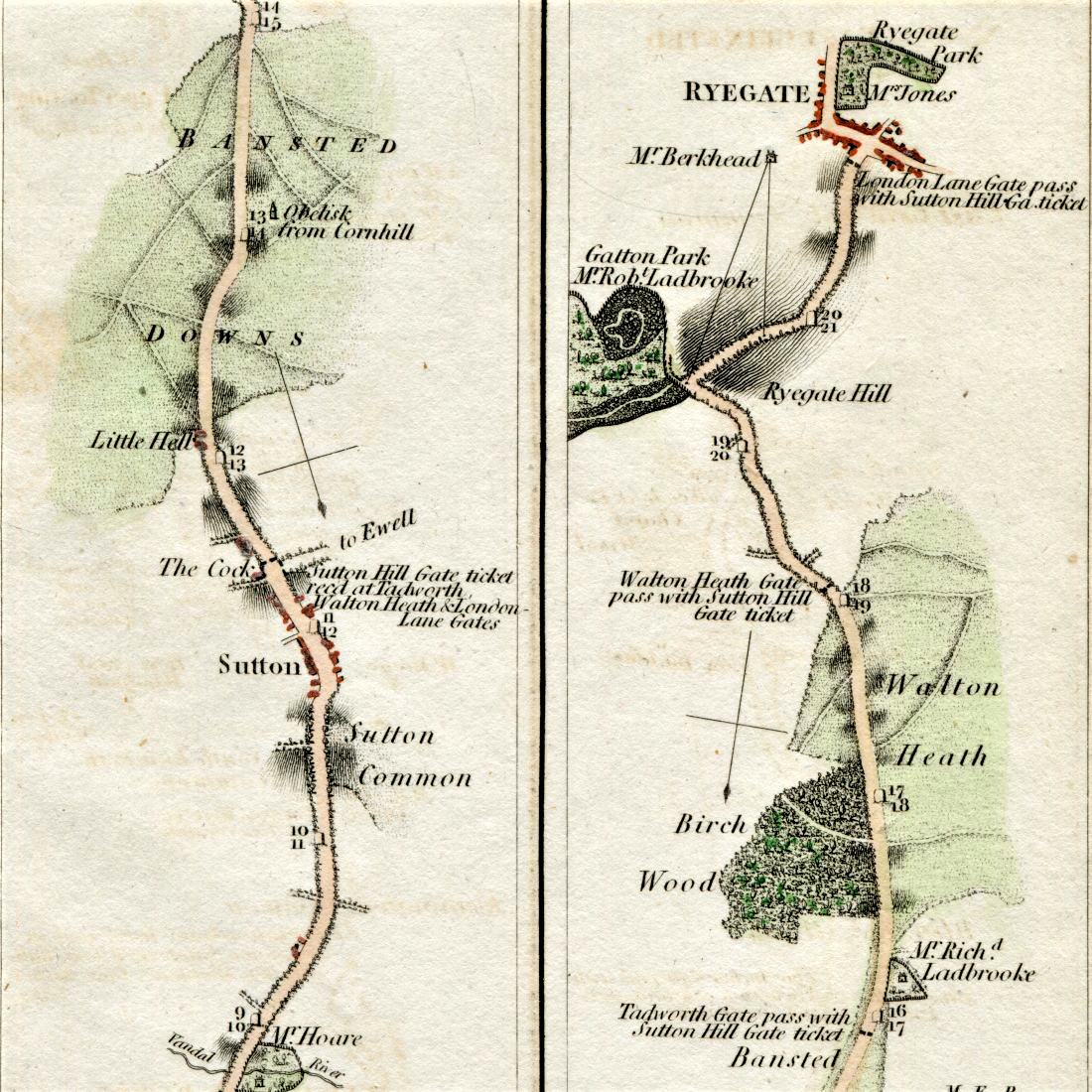 John Cary Antique Road Maps From ''Cary's Survey of the High Roads from London published in 1790.