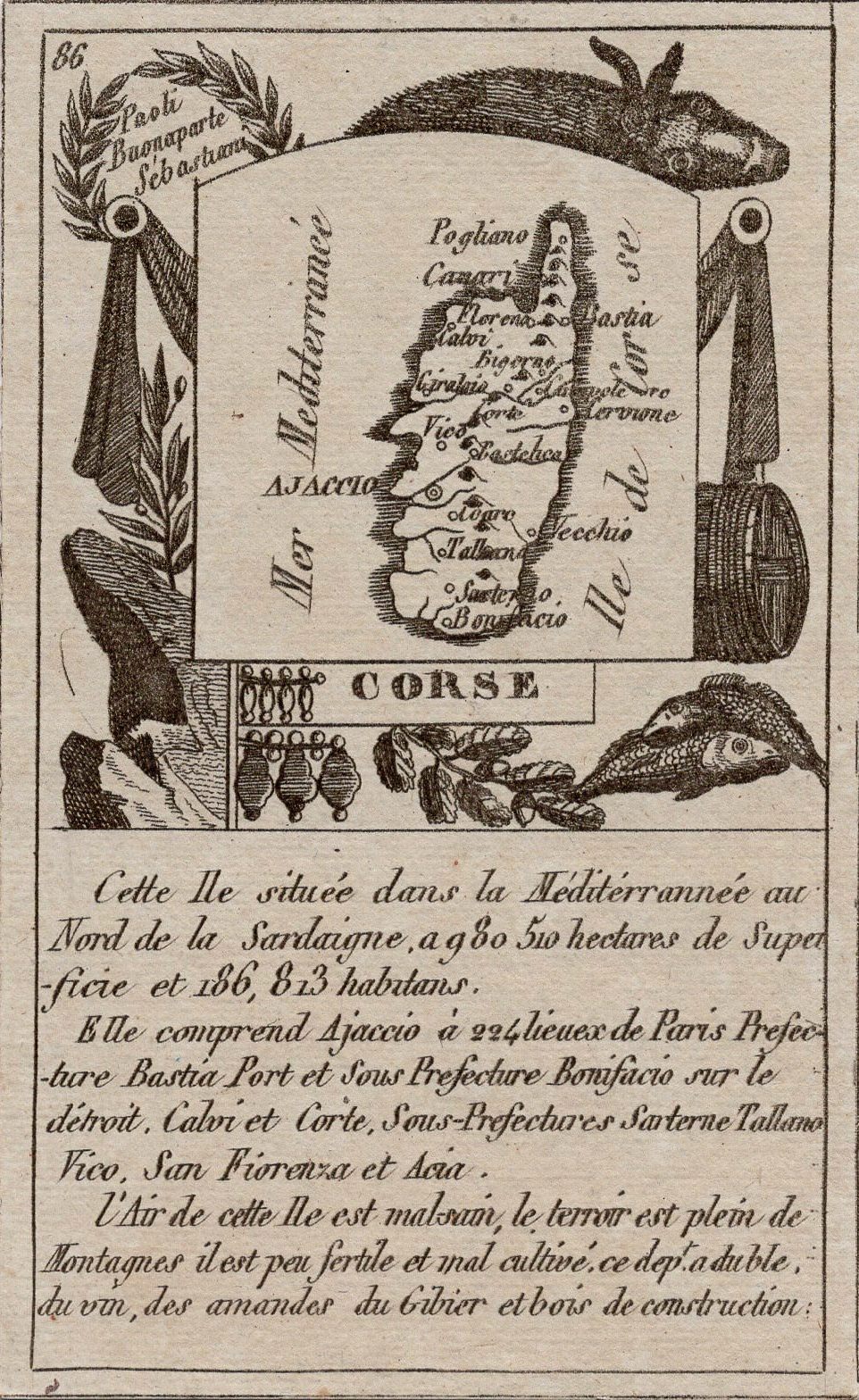 c.1836 Bourrut-Le Meri third-edition uncoloured French departmental card map