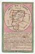 Hand-coloured c.1819 Aisne France antique card map by Bourrut-Le Meri, rare first edition