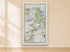 1783 Taylor & Skinner Stewartstown, Portadown, Lurgan, Tandragee and Lough Neagh Ireland road map displayed on a light cream wall.