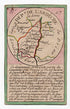 Hand-coloured c.1819 Ardeche France antique card map by Bourrut-Le Meri, rare first edition
