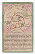 Hand-coloured c.1819 Cantal France antique card map by Bourrut-Le Meri, rare first edition