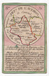 Hand-coloured c.1819 Aveyron France antique card map by Bourrut-Le Meri, rare first edition