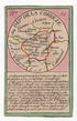 Hand-coloured c.1819 Correze France antique card map by Bourrut-Le Meri, rare first edition