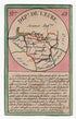 Hand-coloured c.1819 Eure France antique card map by Bourrut-Le Meri, rare first edition
