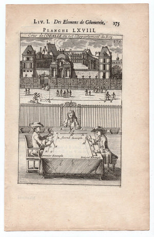 1702 Manesson Mallet, The Kings Apartment, Chateau de Fontainebleau, Palace, France, Antique Print. Plate LXVIII